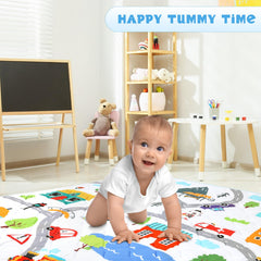 Decalsweet play mat with non-slip-bottom for safer crawling.