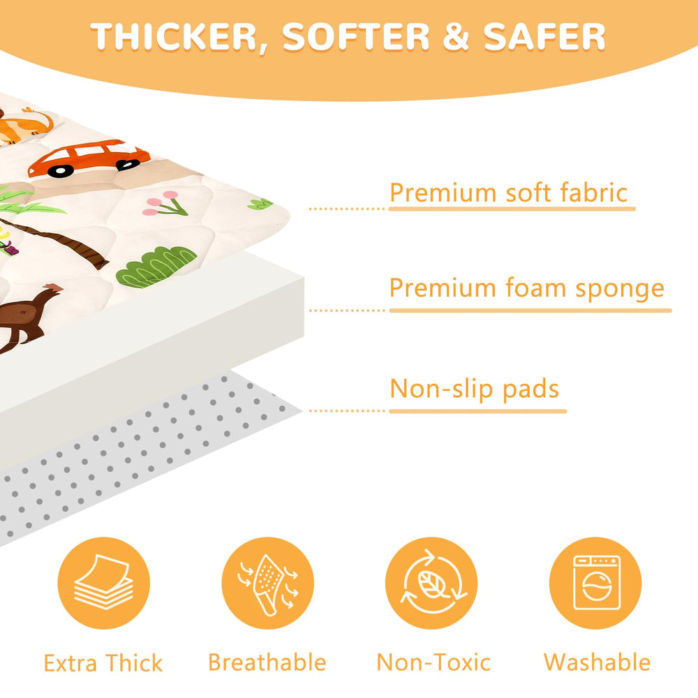 Decalsweet Baby Play Mat removable cover simplifies stain management.