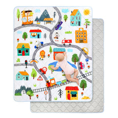 Decalsweet baby play mat with soft-foam cushioning for comfy tummy time.