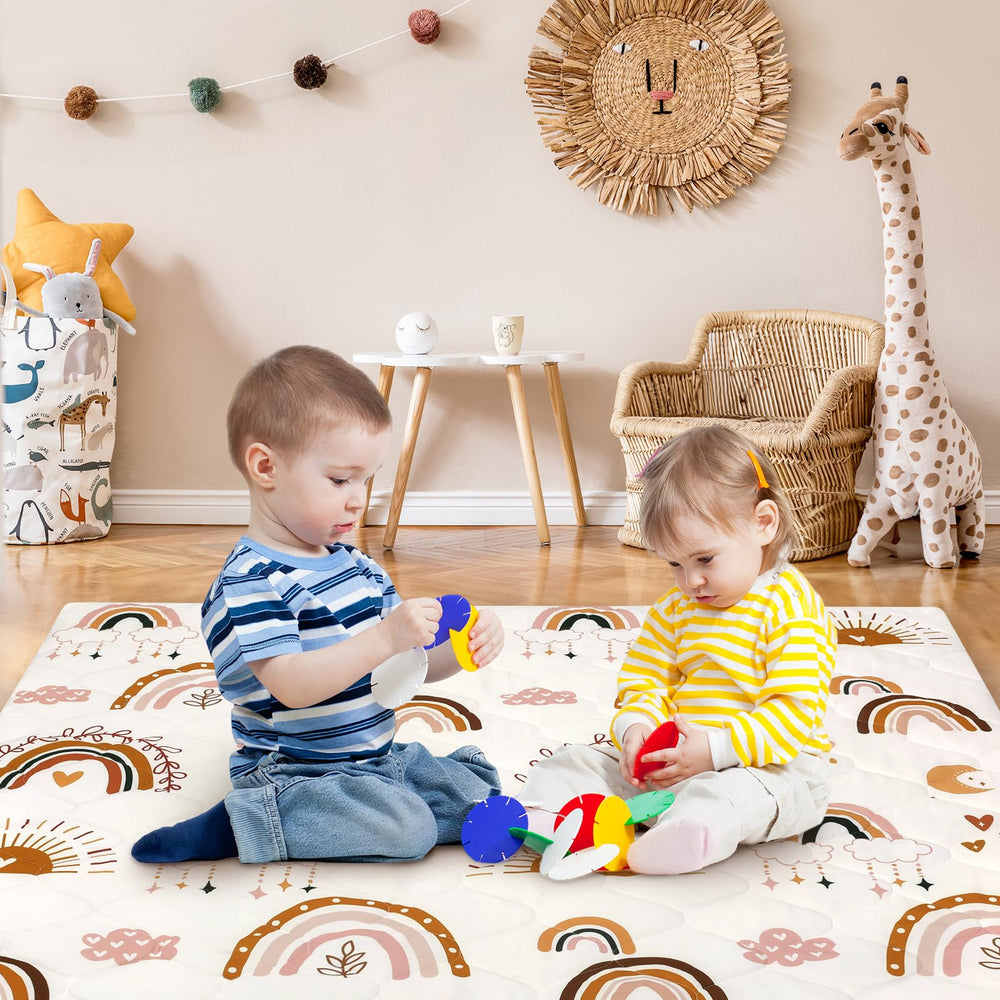 Baby enjoying tummy time on the DecalSweet soft foam mat