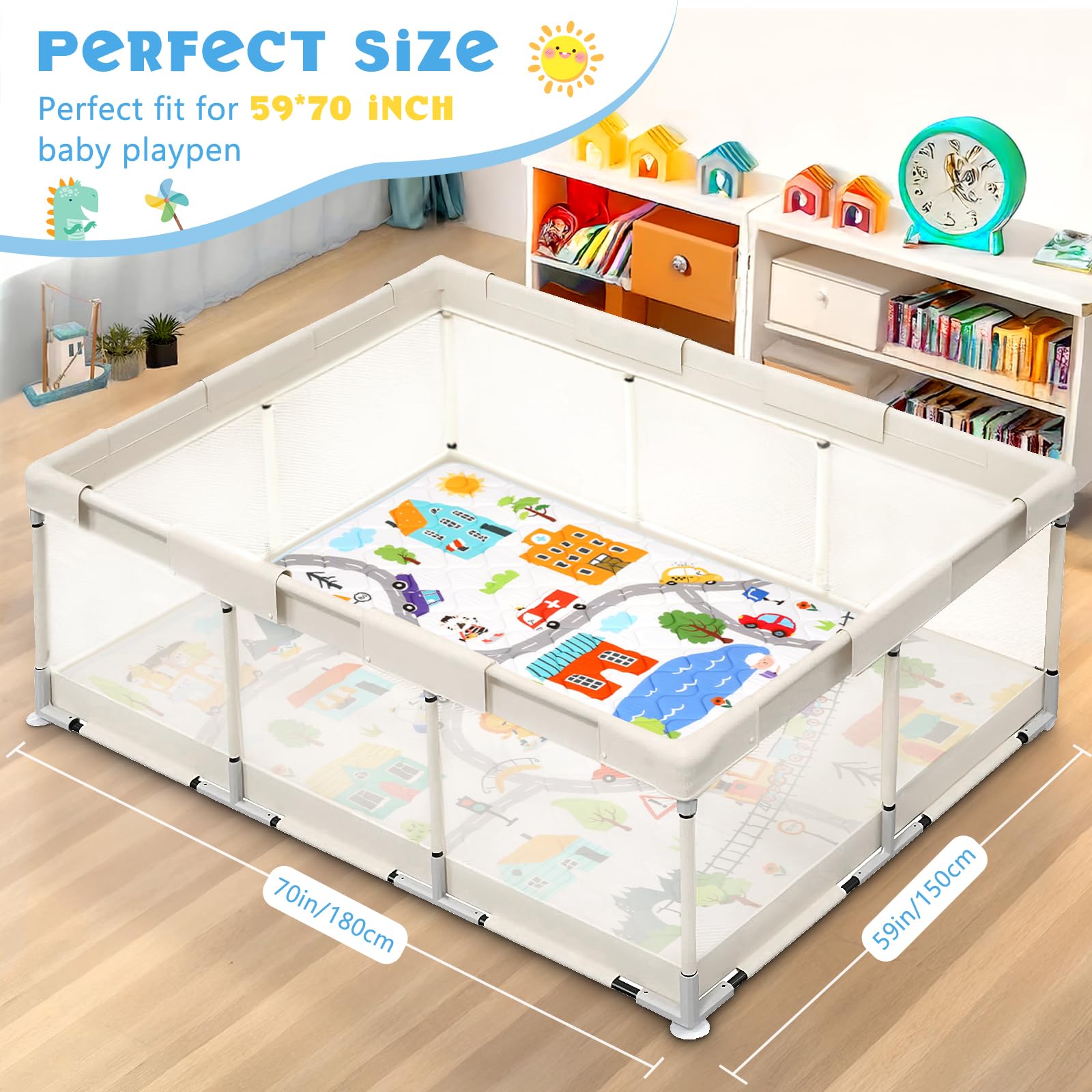 Decalsweet large play mat is washable after use.