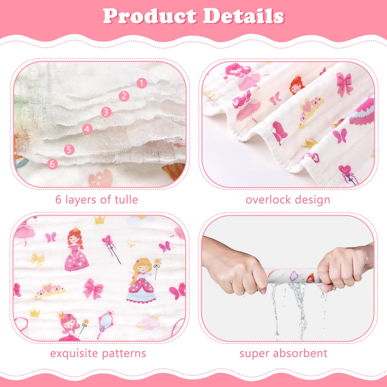 Decalsweet burp cloth set for newborn gift with practical patterns.