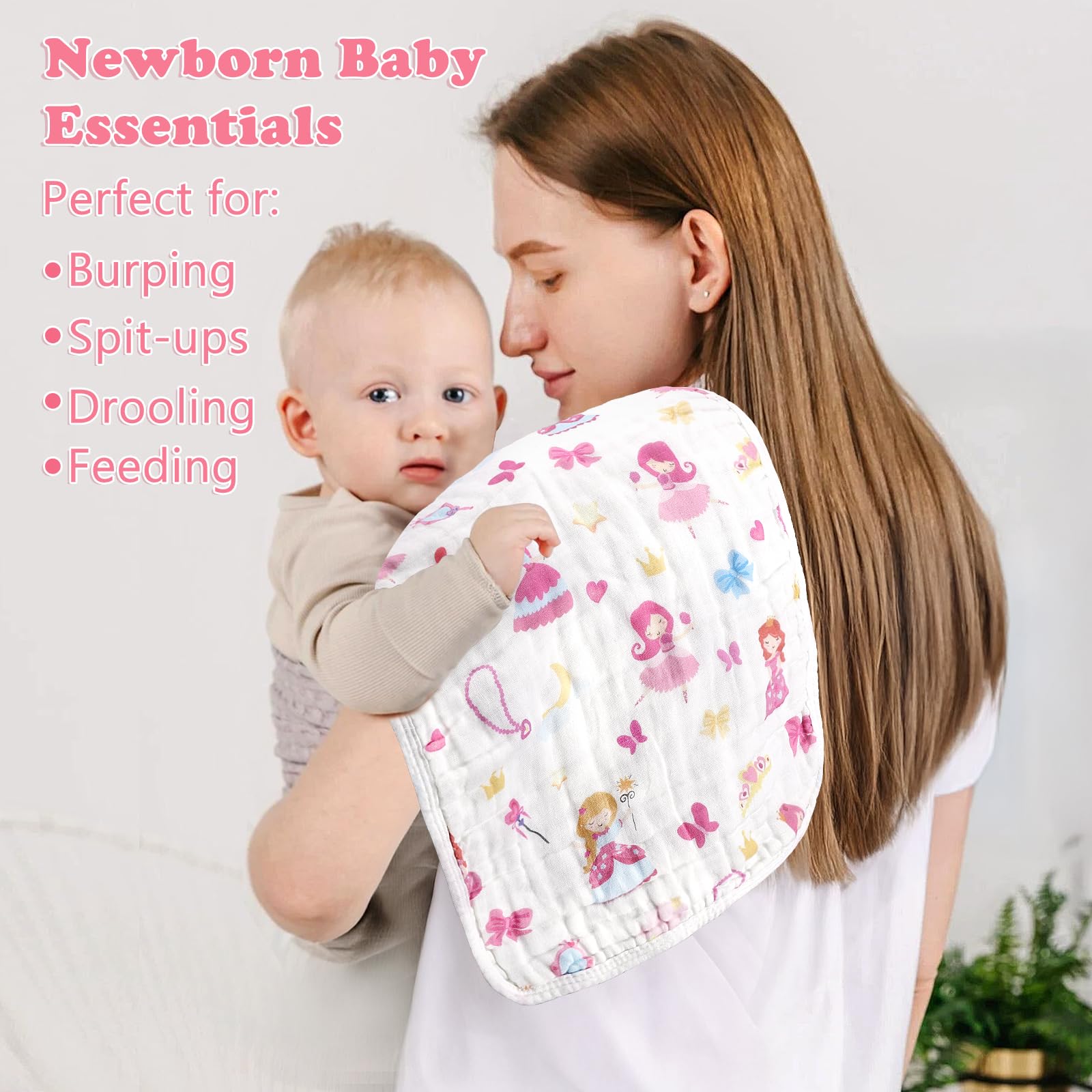 Decalsweet cloths on a baby shoulder catching spills