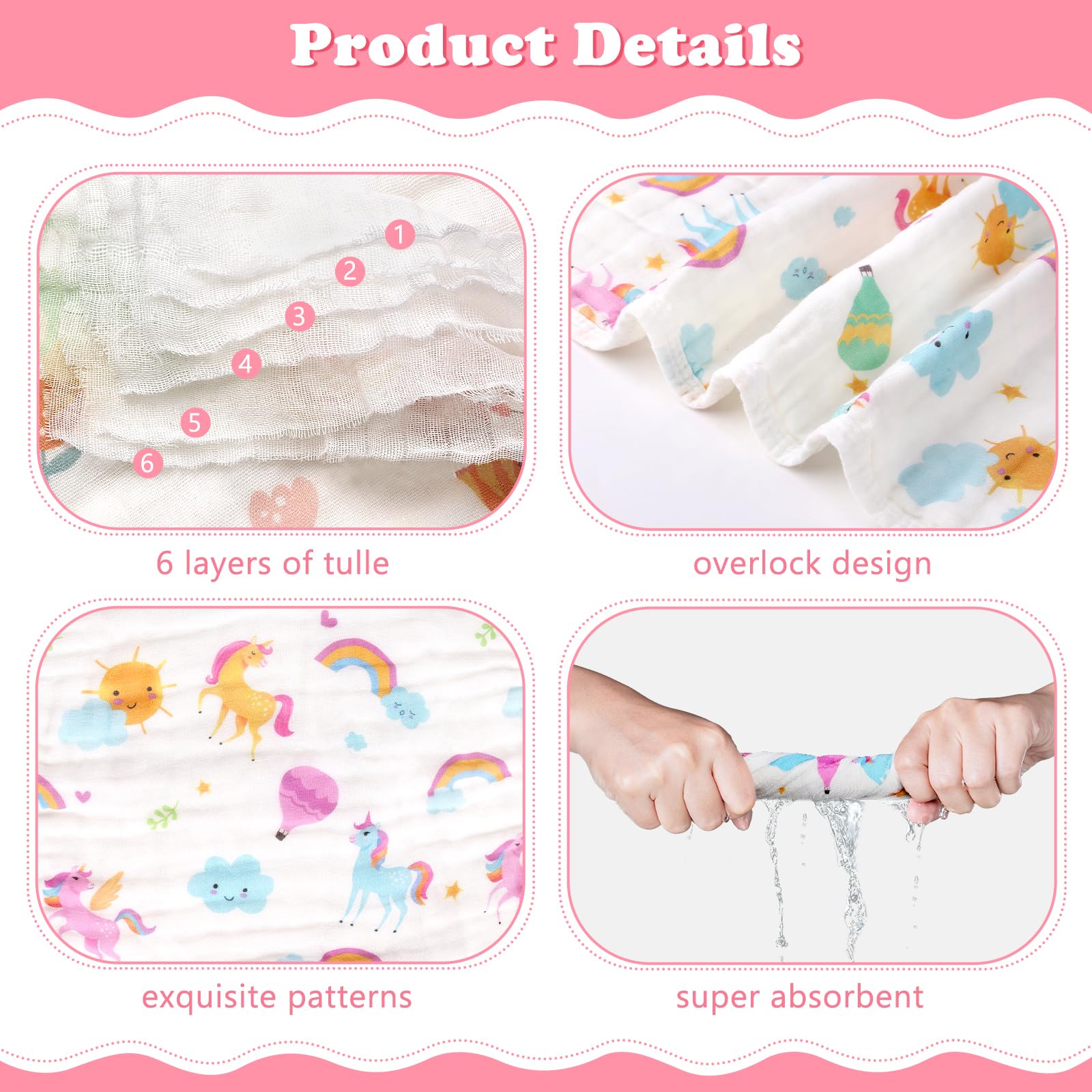 Decalsweet burp cloths 20x12 inches demonstrating ample coverage on shoulder