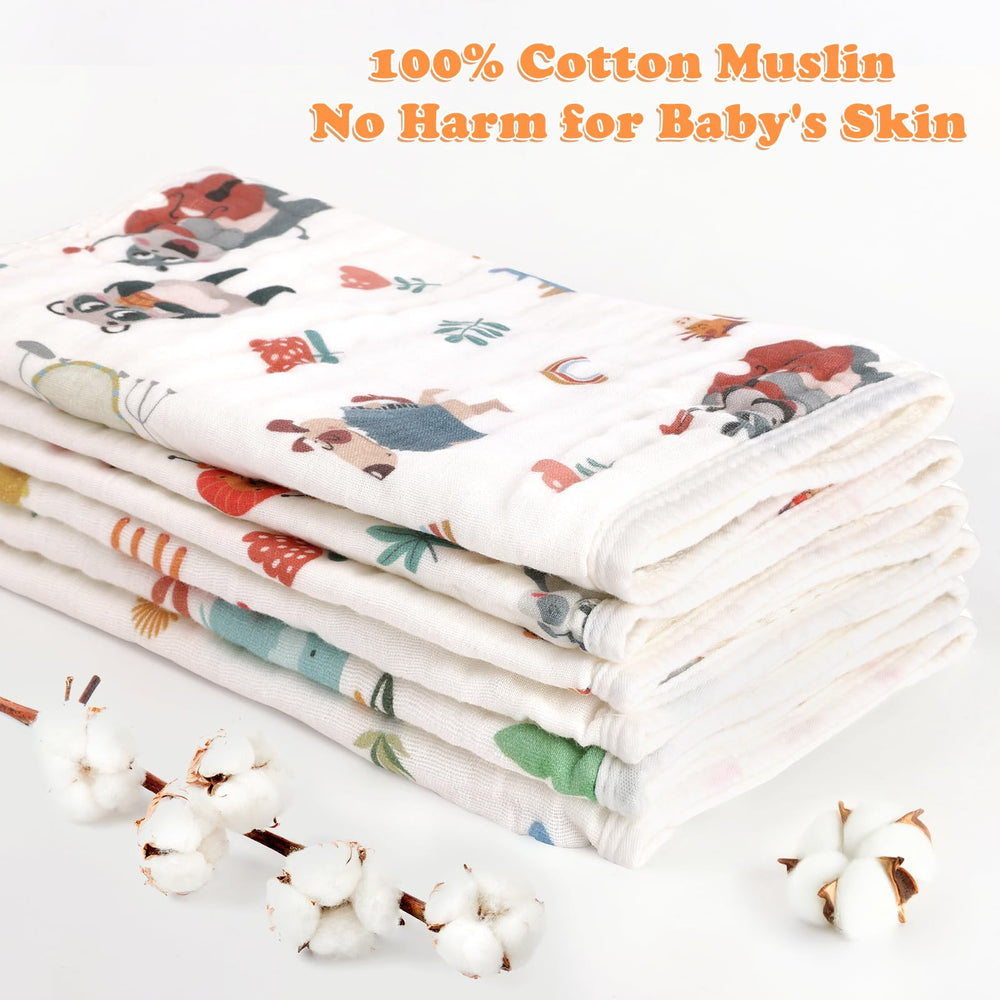 Decalsweet burp cloths soft cotton muslin are highly absorbent for messes.