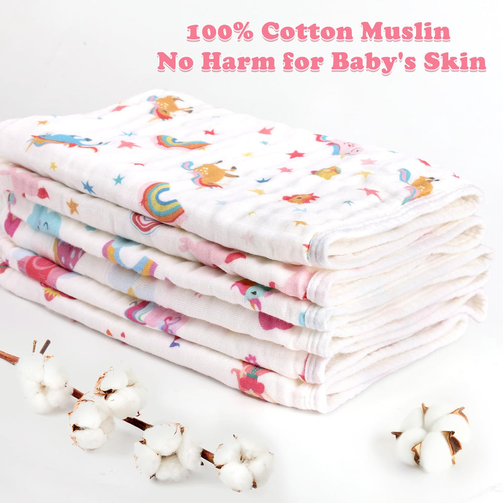Decalsweet 100 percent cotton burp cloths show gentle texture for baby's skin