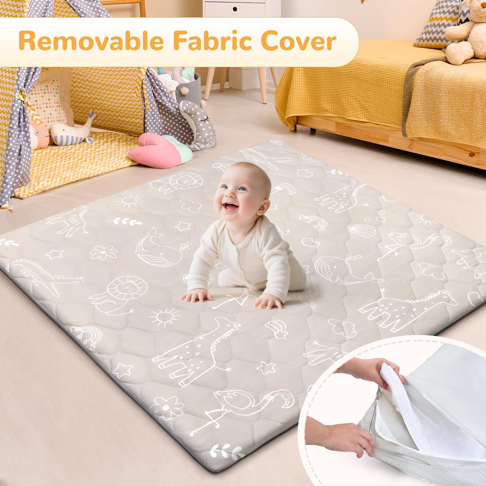 Decalsweet extra thick foam cushions delicate joints during floor play