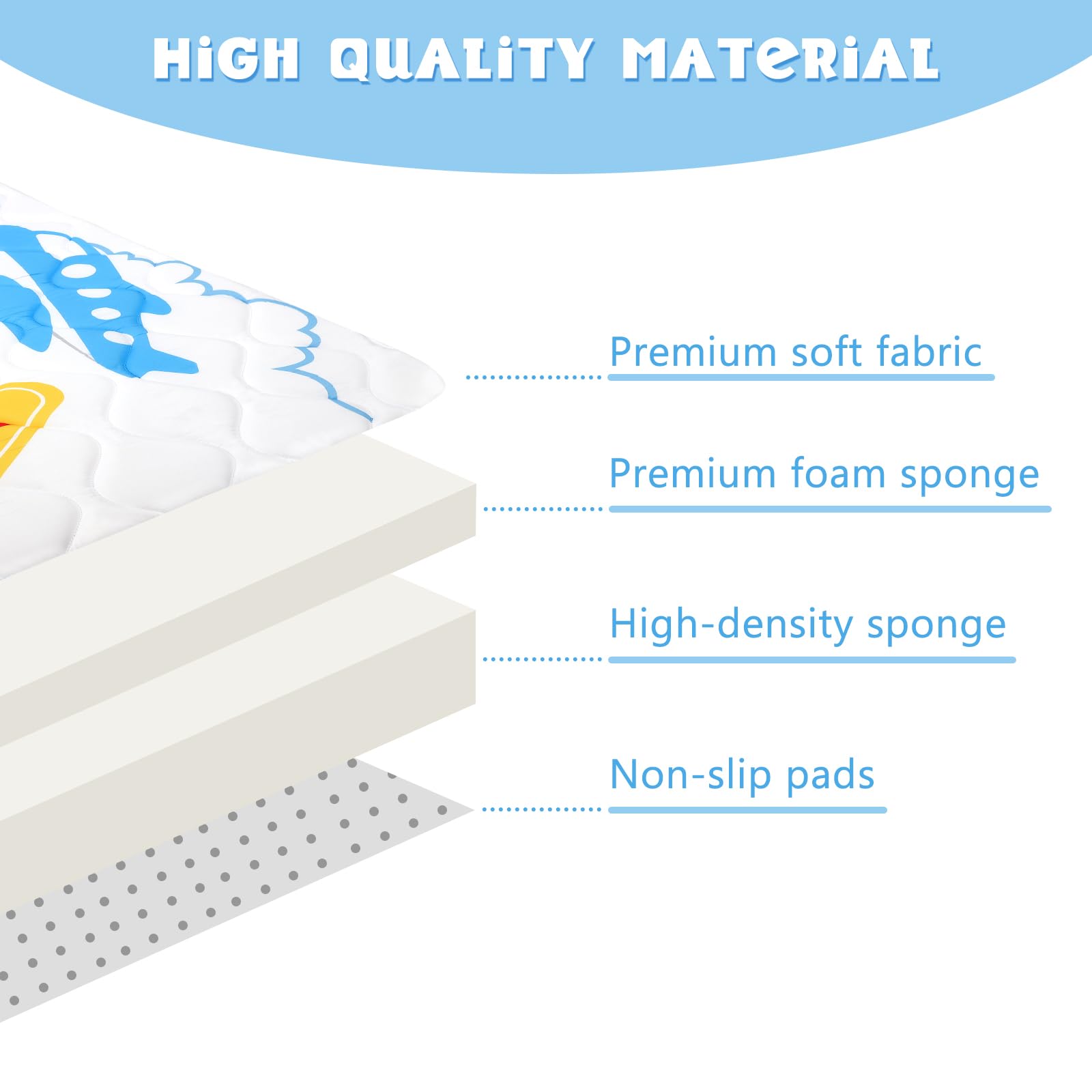 Decalsweet foldable play mat is easy to transport.