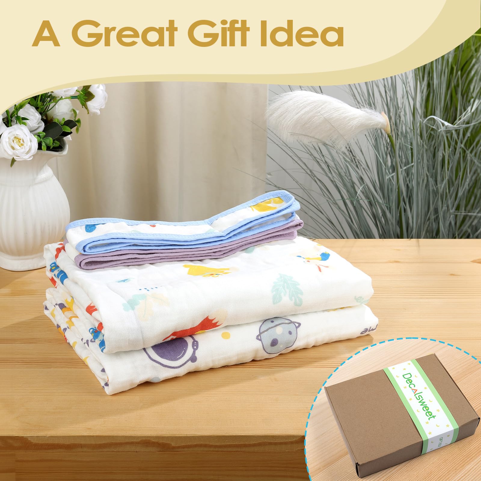 Decalsweet gift-pack baby towels, ready for baby showers.