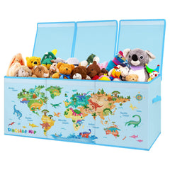 Decalsweet kids toy box with collapsible lid showing spacious storage for stuffed animals