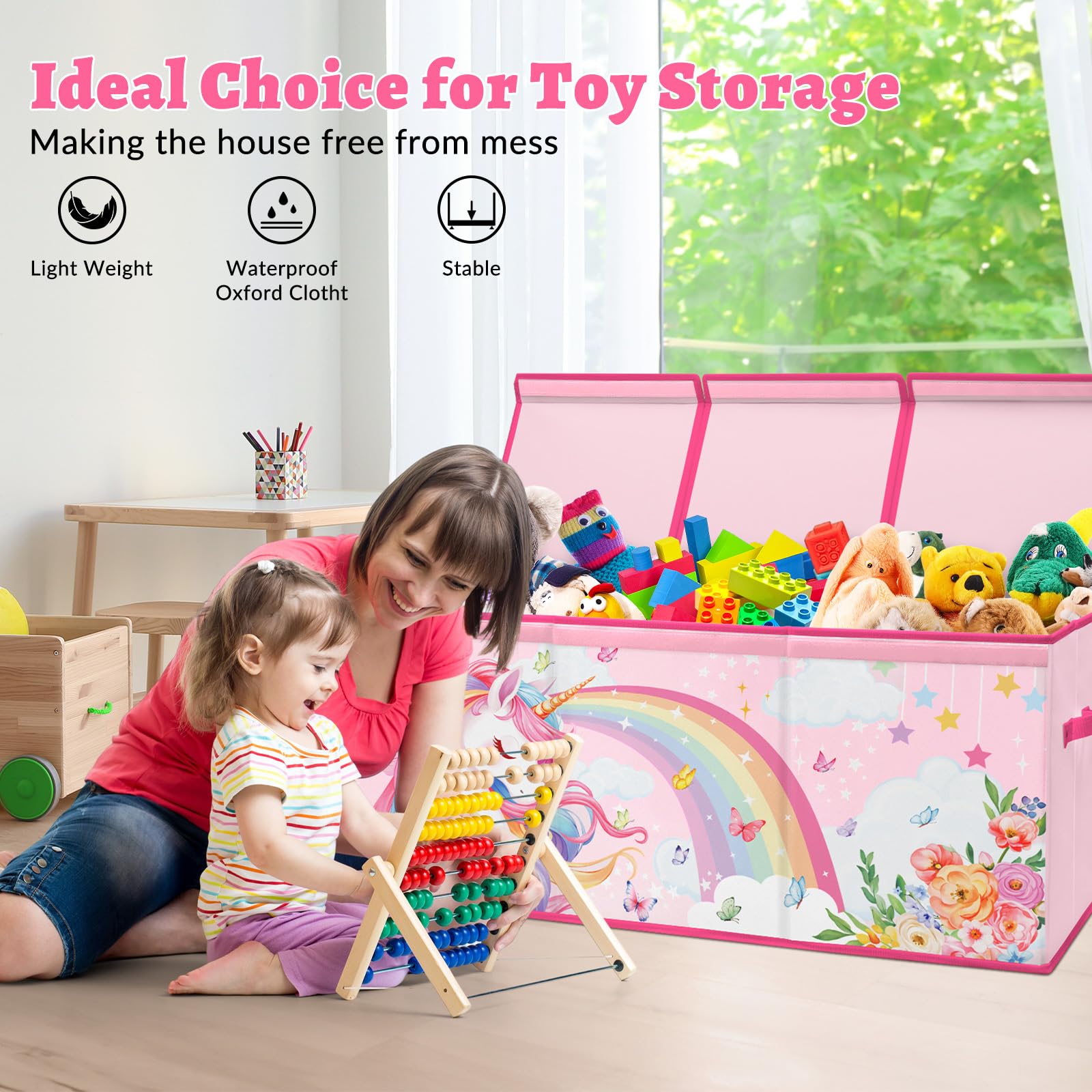 DecalSweet interior uses non-woven material for lightweight, durable storage.
