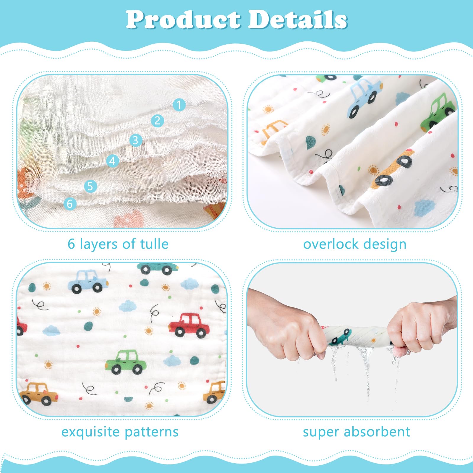 Decalsweet machine washable burp cloths, easy to clean for busy days