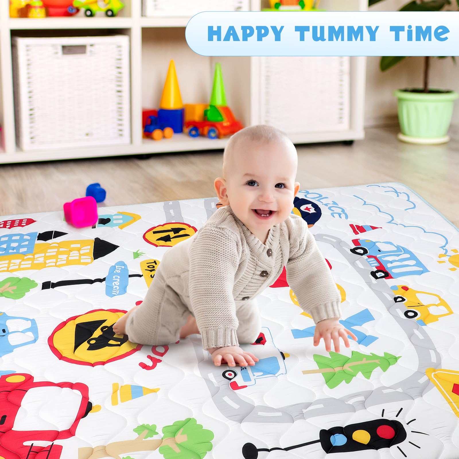 Decalsweet non-slip baby crawling mat helps keep playtime stable.
