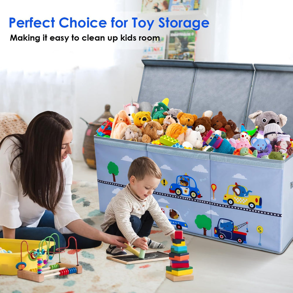 Decalsweet toy box chest in bedroom or playroom helps tidy up toys.
