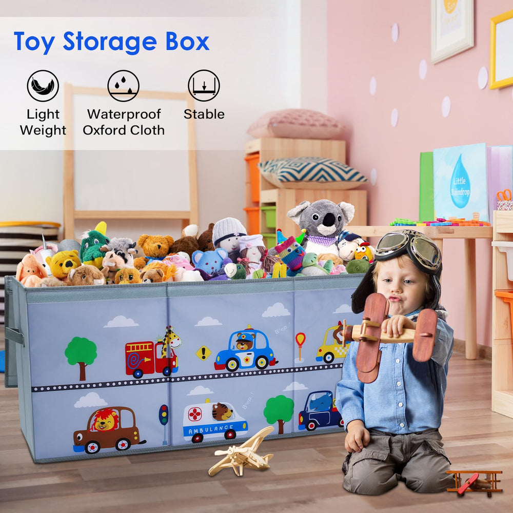 Decalsweet toy box chest lid with Velcro closure keeps dust out.