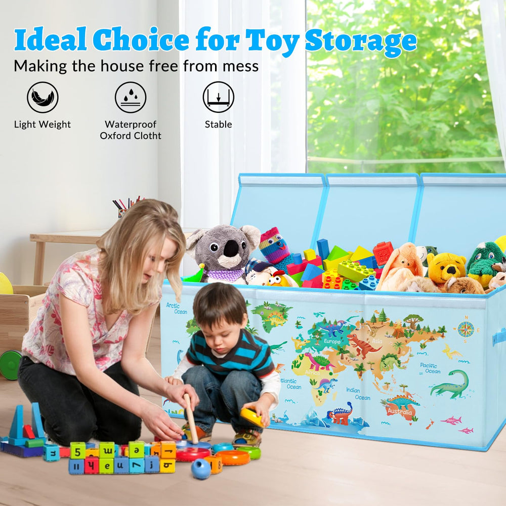Decalsweet toy box with easy access lid for quick toy retrieval
