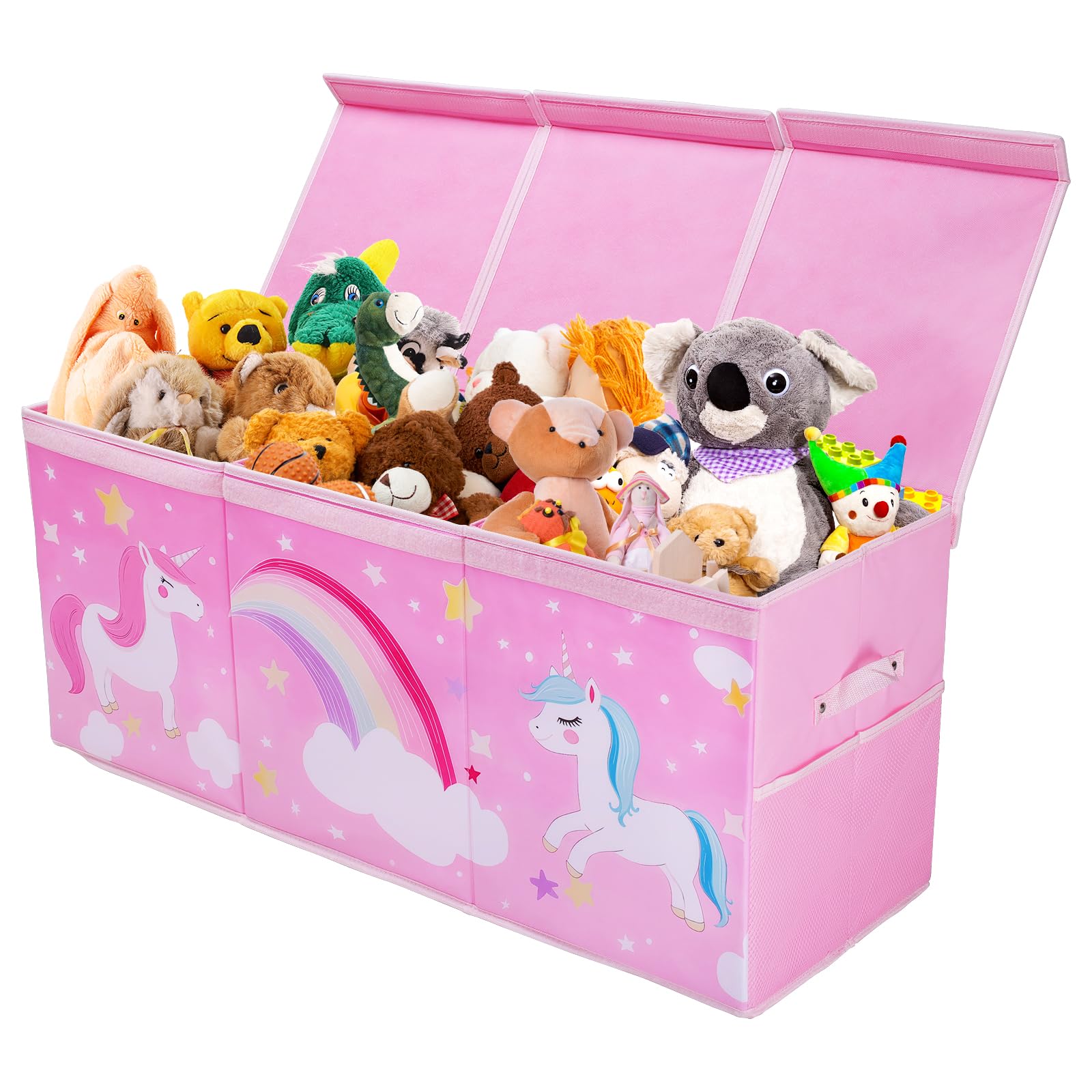 Decalsweet Unicorn extra-large toy box full view keeps toys organized and accessible