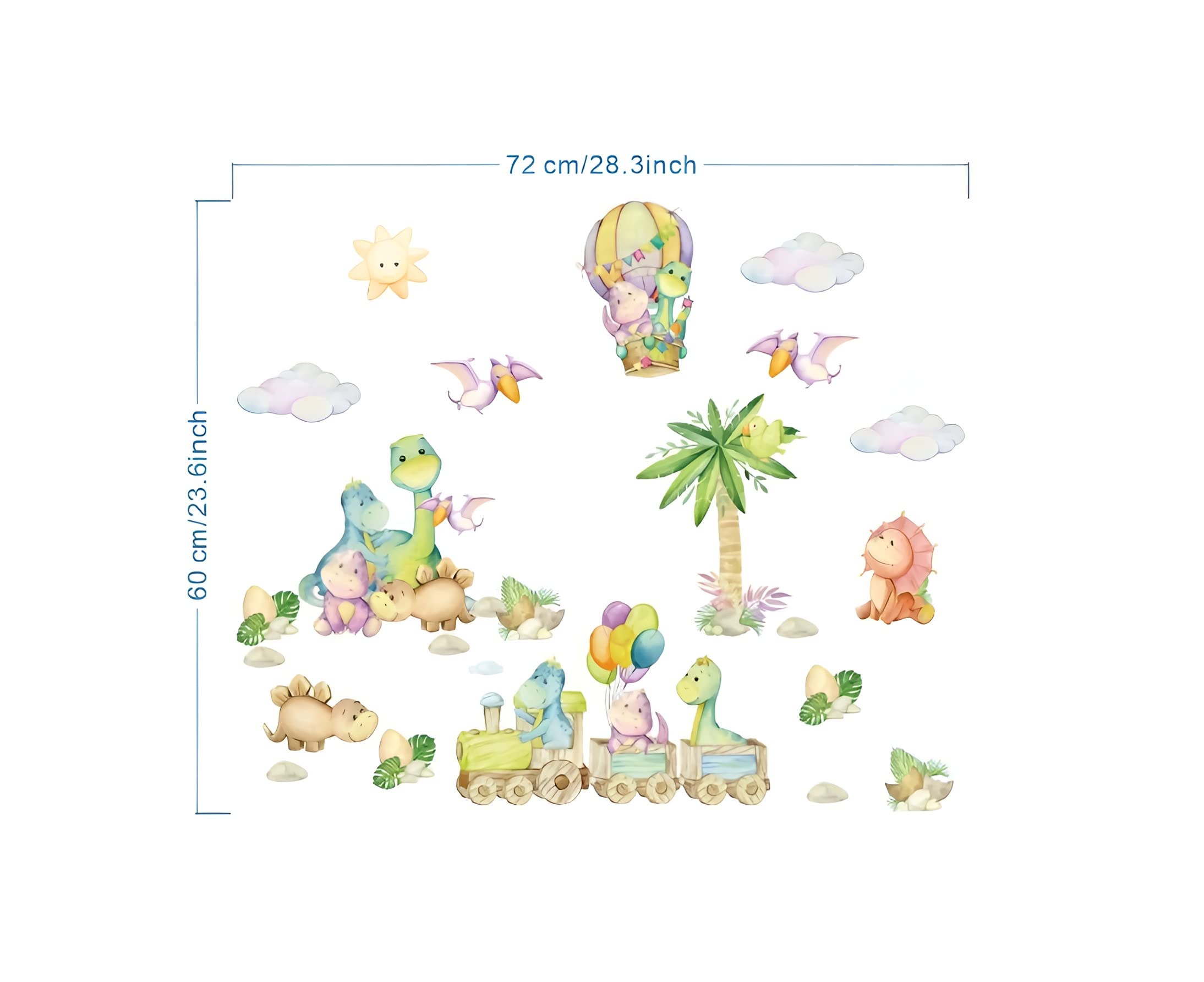 Decalsweet watercolor dinosaurs baby-nursery stickers enchant cozy spaces