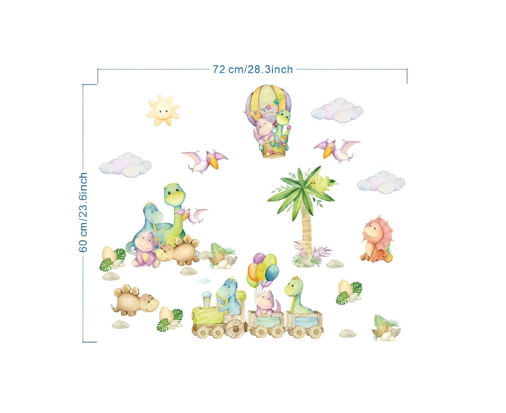 Decalsweet watercolor dinosaurs baby-nursery stickers enchant cozy spaces