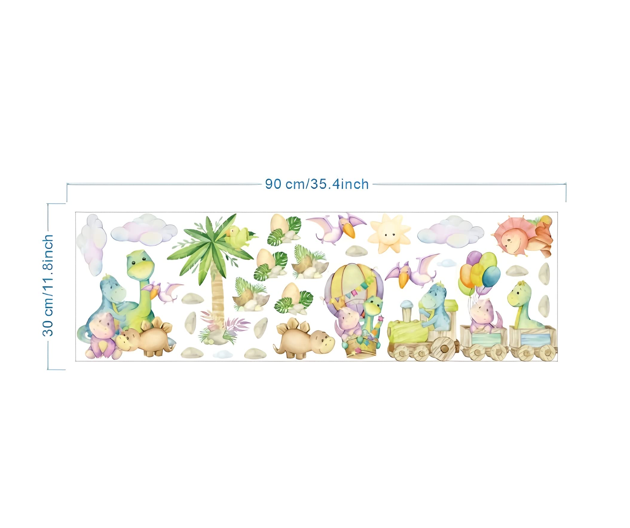 Decalsweet watercolor dinosaurs playroom decor sticks easily and removes cleanly