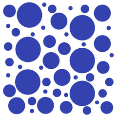 DecalVenue blue polka dot wall decals set of 100 for playful nursery walls.