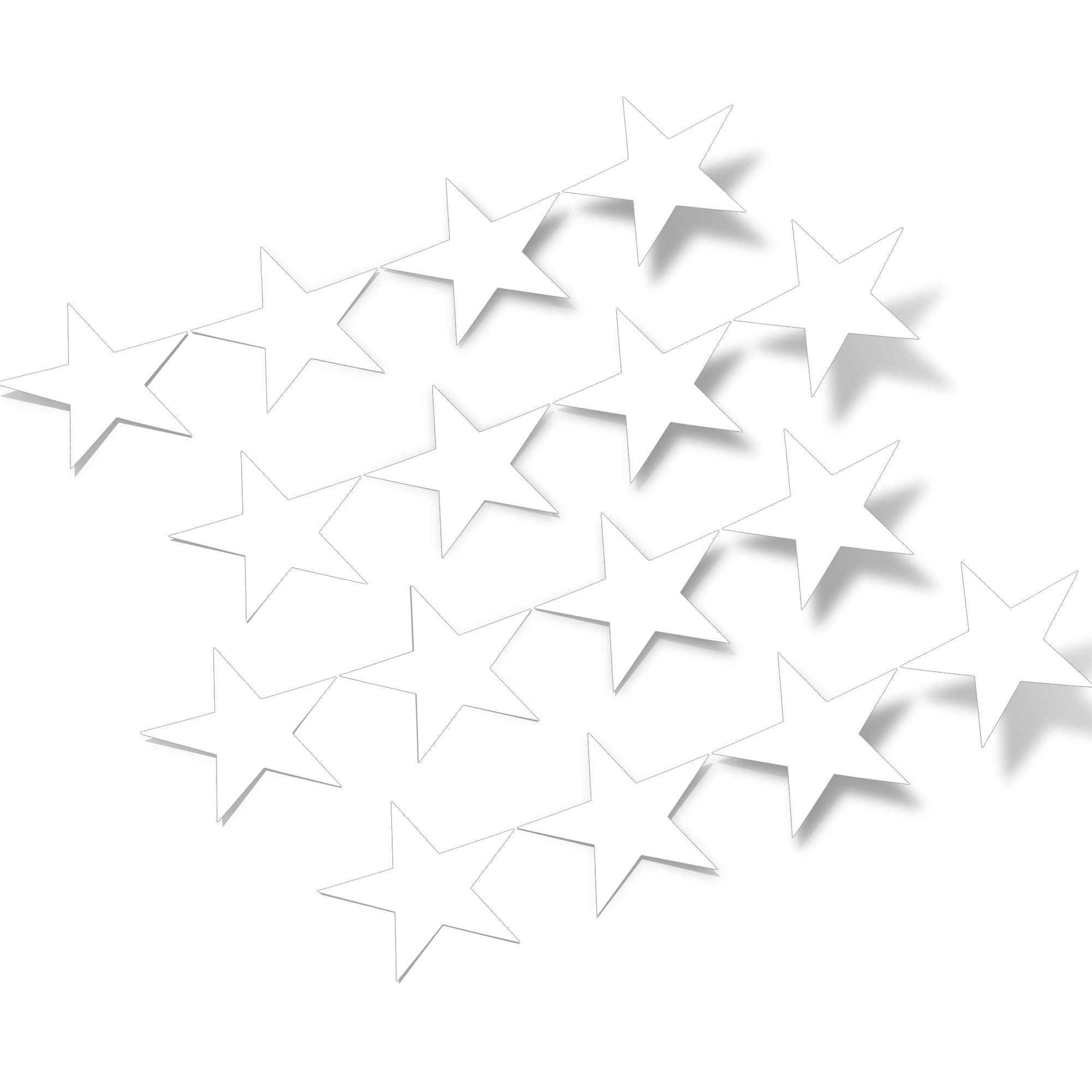 DecalVenue white 2-inch stars wall decals for nursery ceiling decor
