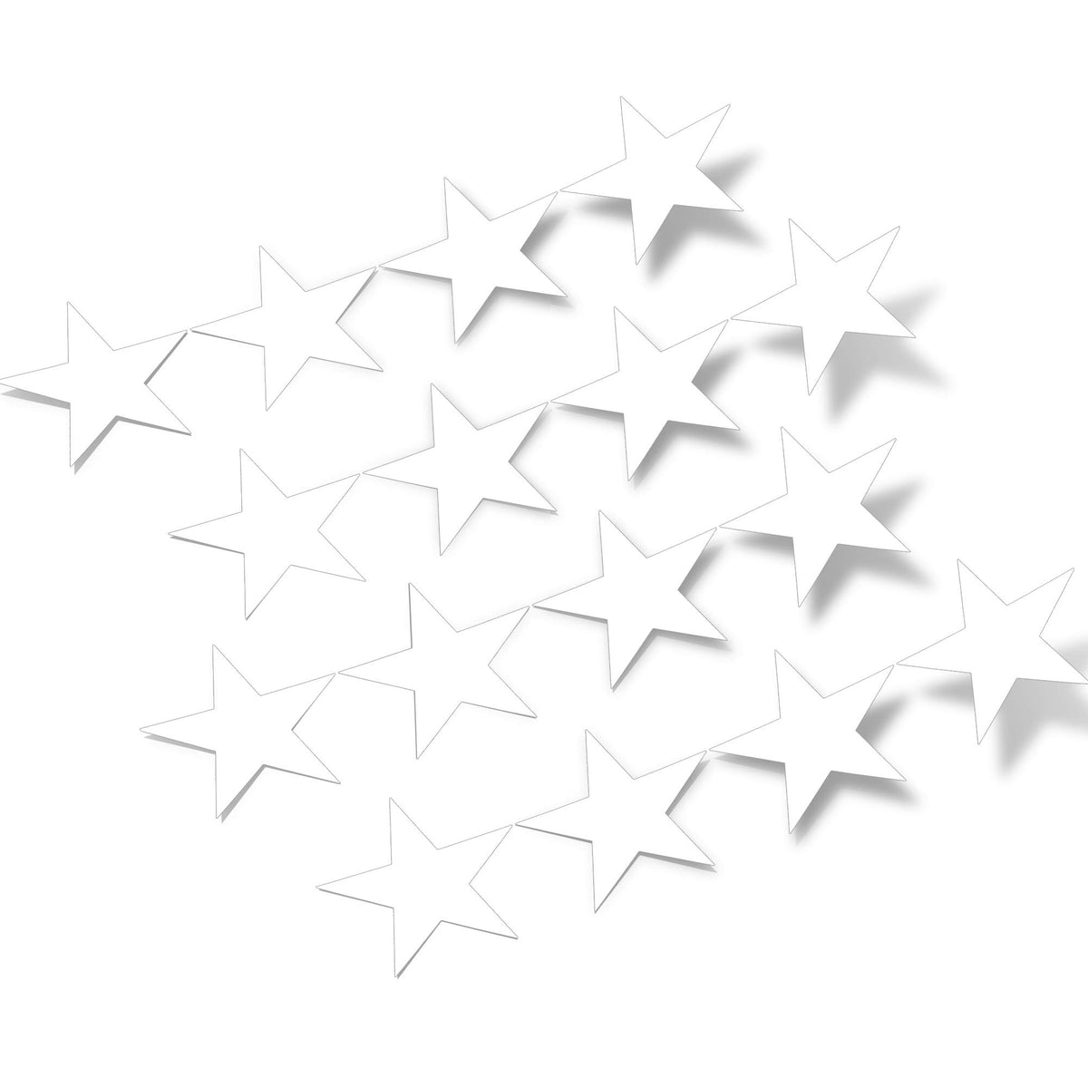 DecalVenue white 2-inch stars wall decals for nursery ceiling decor