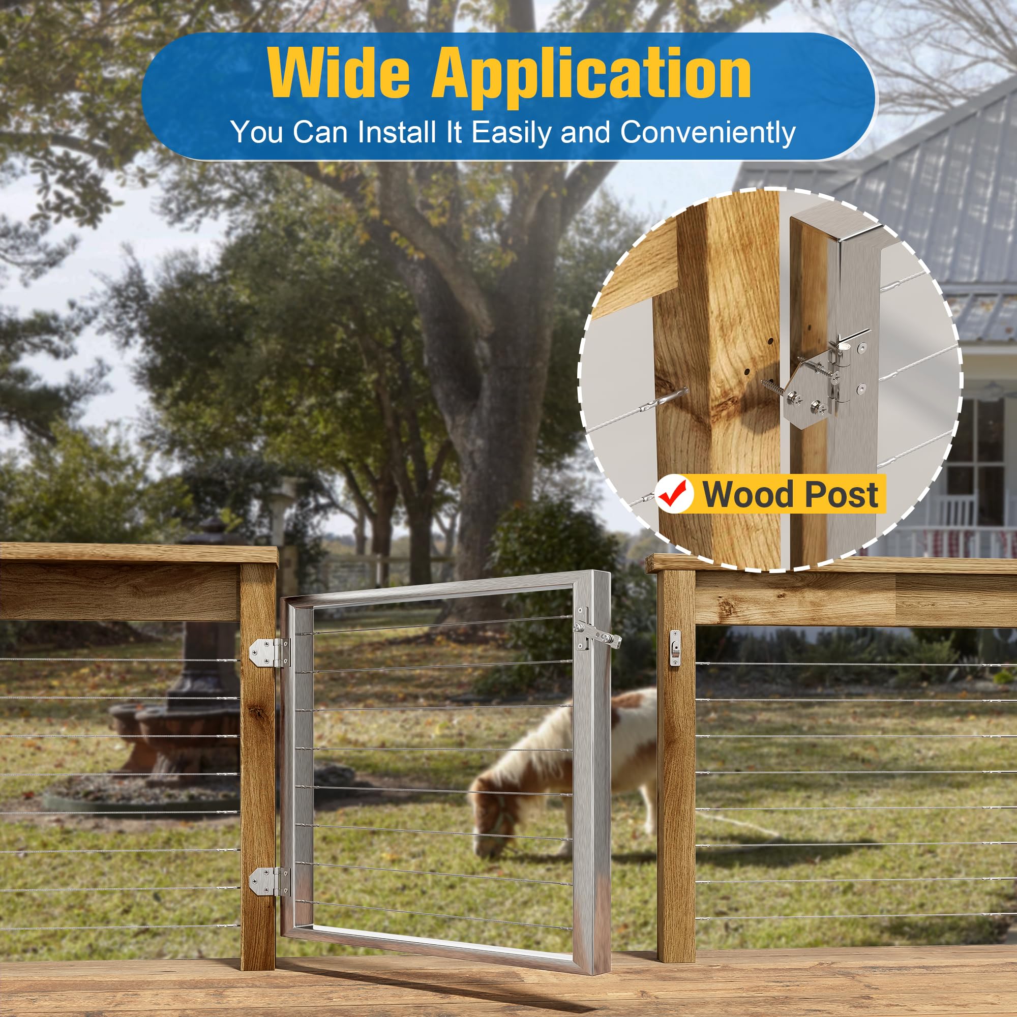 Easy installation with no assembly required for Deck Man gate