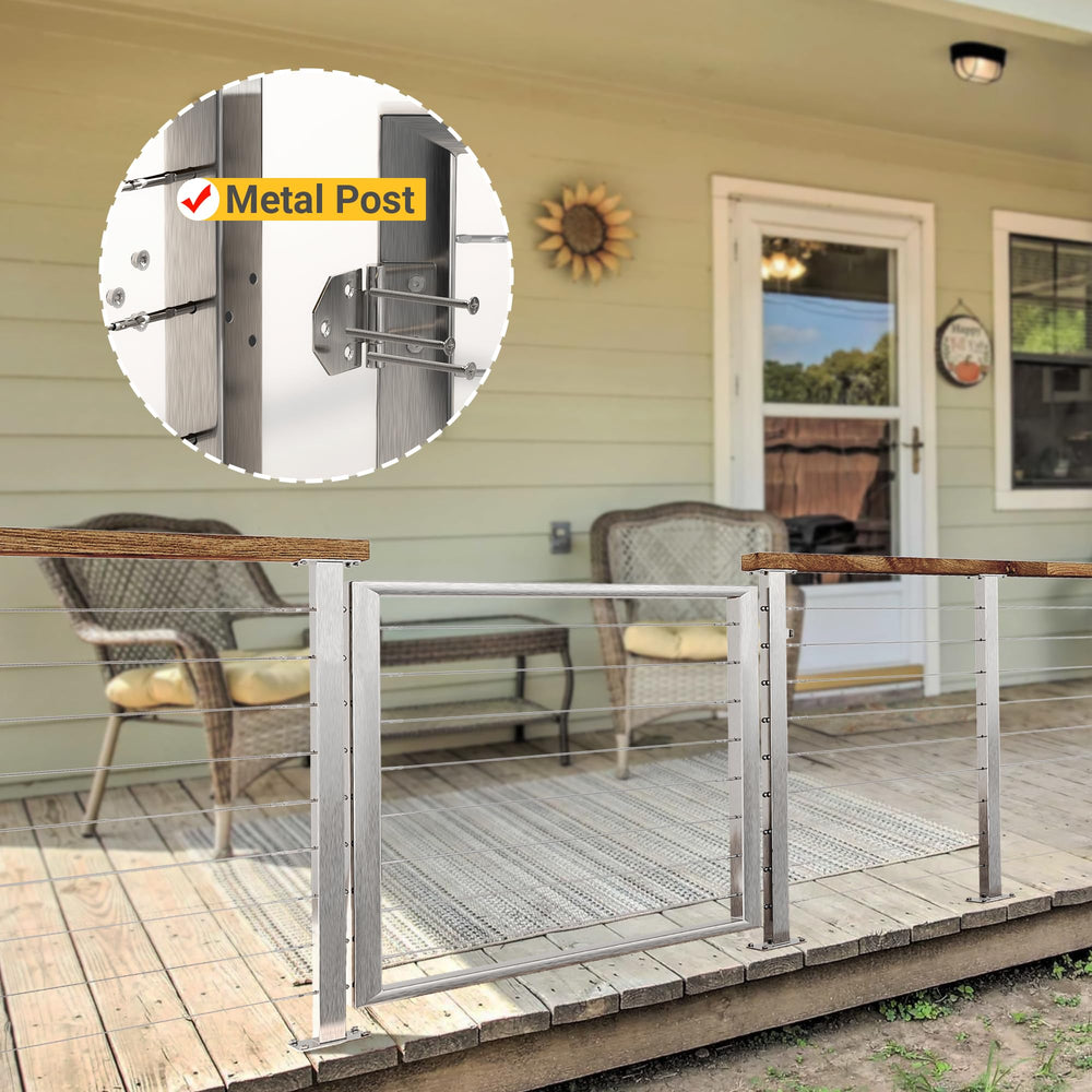 Gate creates a safe barrier for kids and pets on decks