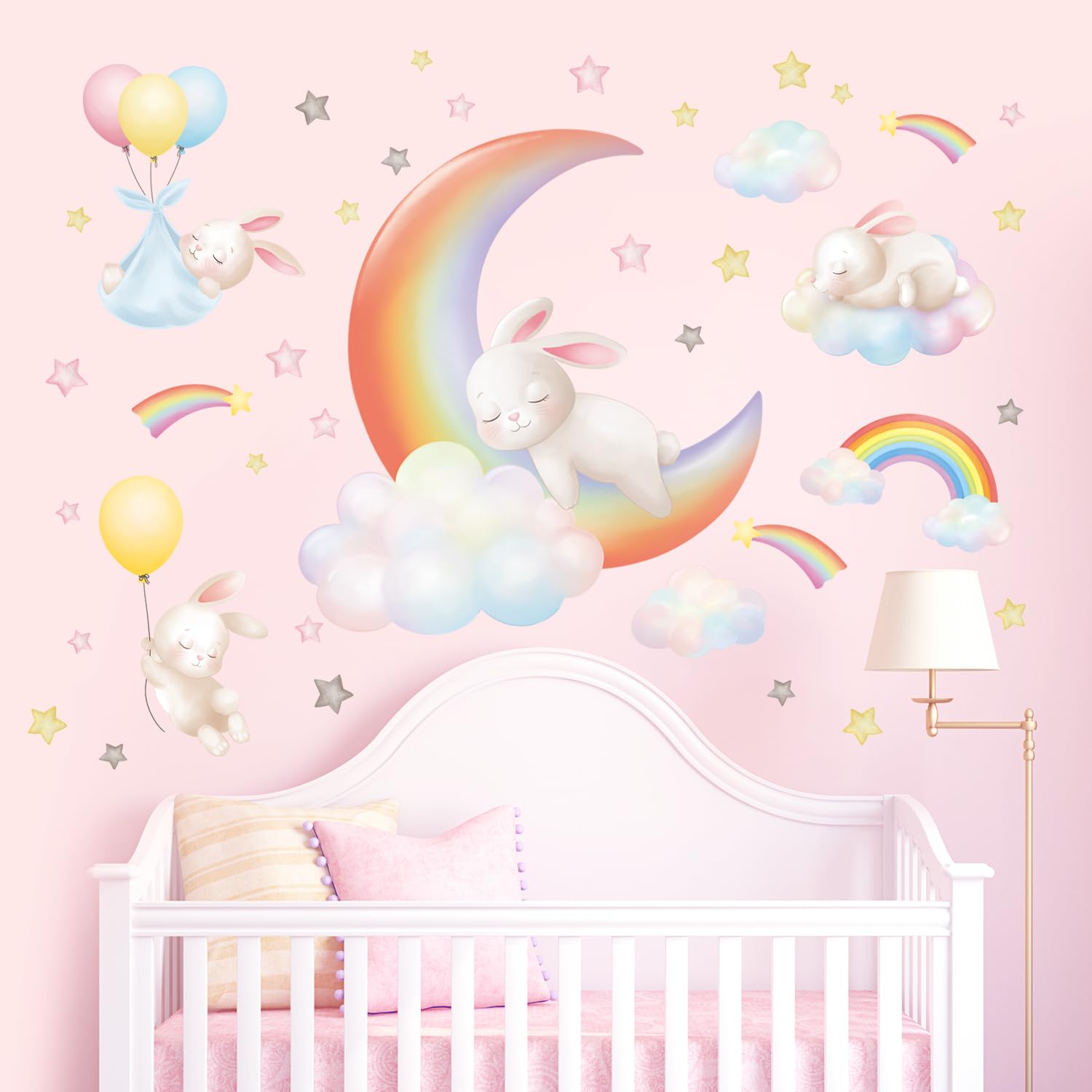 Decowall balloon sky kids room decor enhances walls with a cheerful mood
