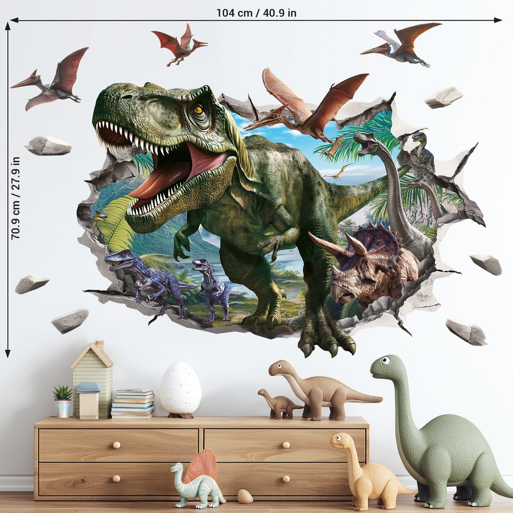 DECOWALL jungle background sticker completes the prehistoric scene.