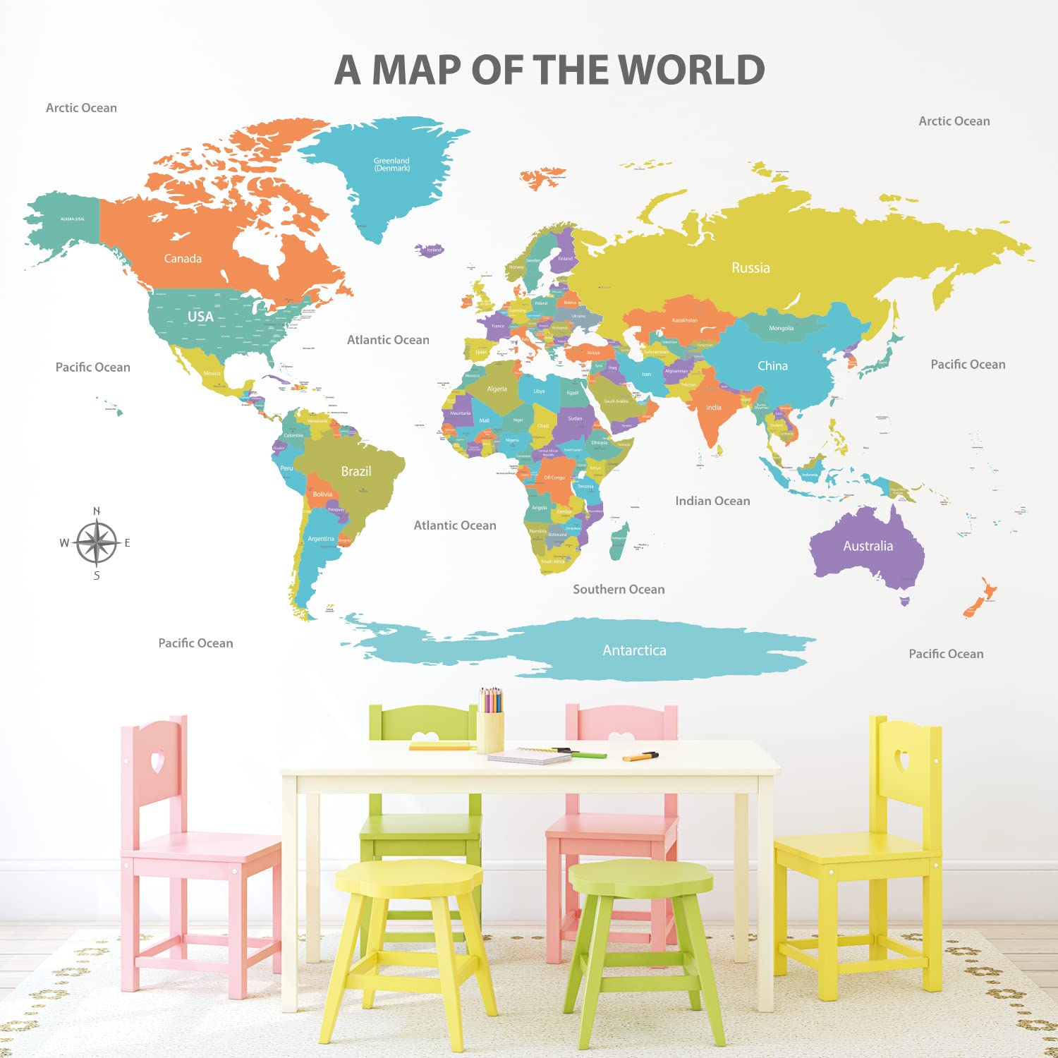 DECOWALL DL3-2302 kids room wall art adds color and scene-setting