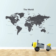 DECOWALL DLT-1609GF kids room world map decor for learning