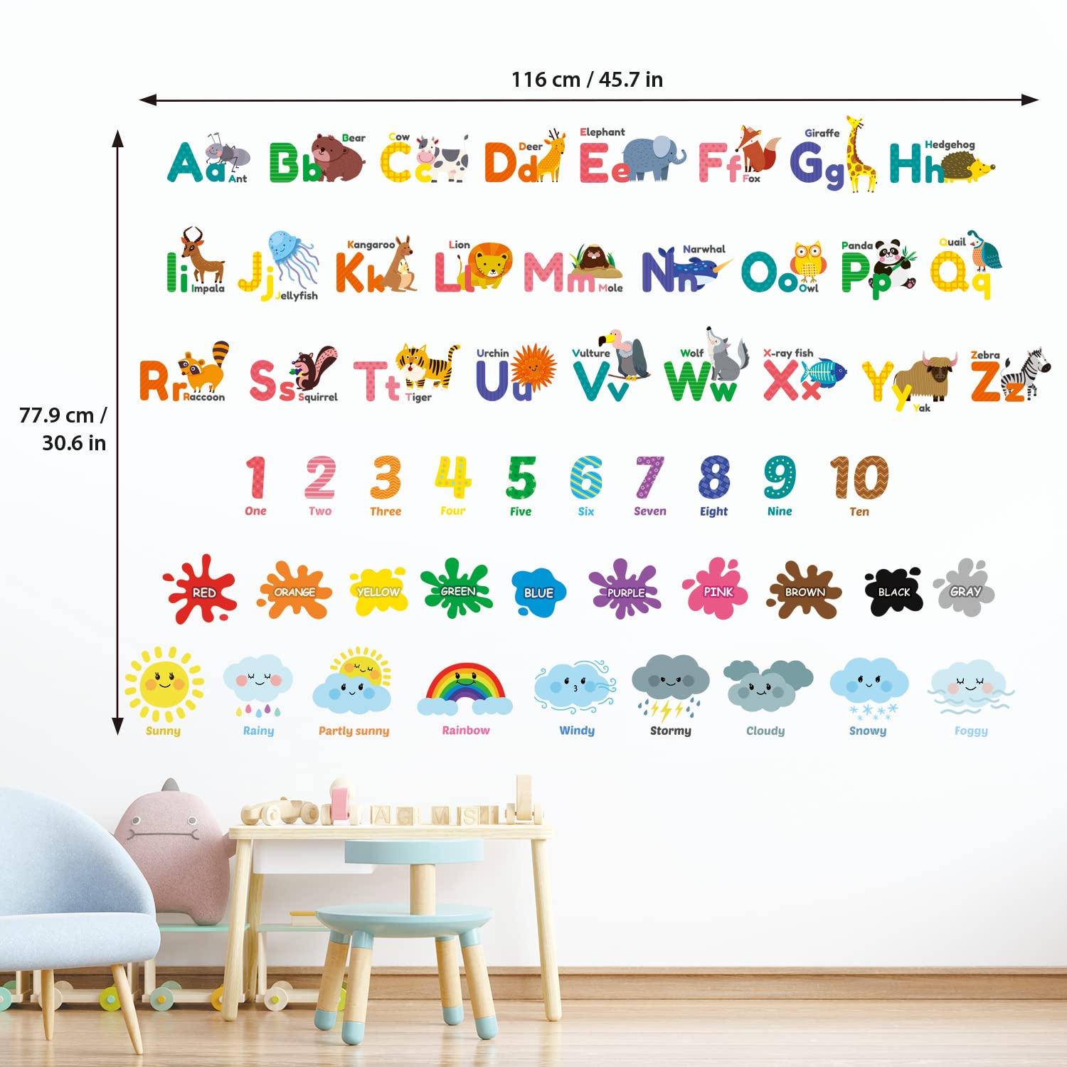 DECOWALL DS12-8070N waterproof wall stickers for children's rooms