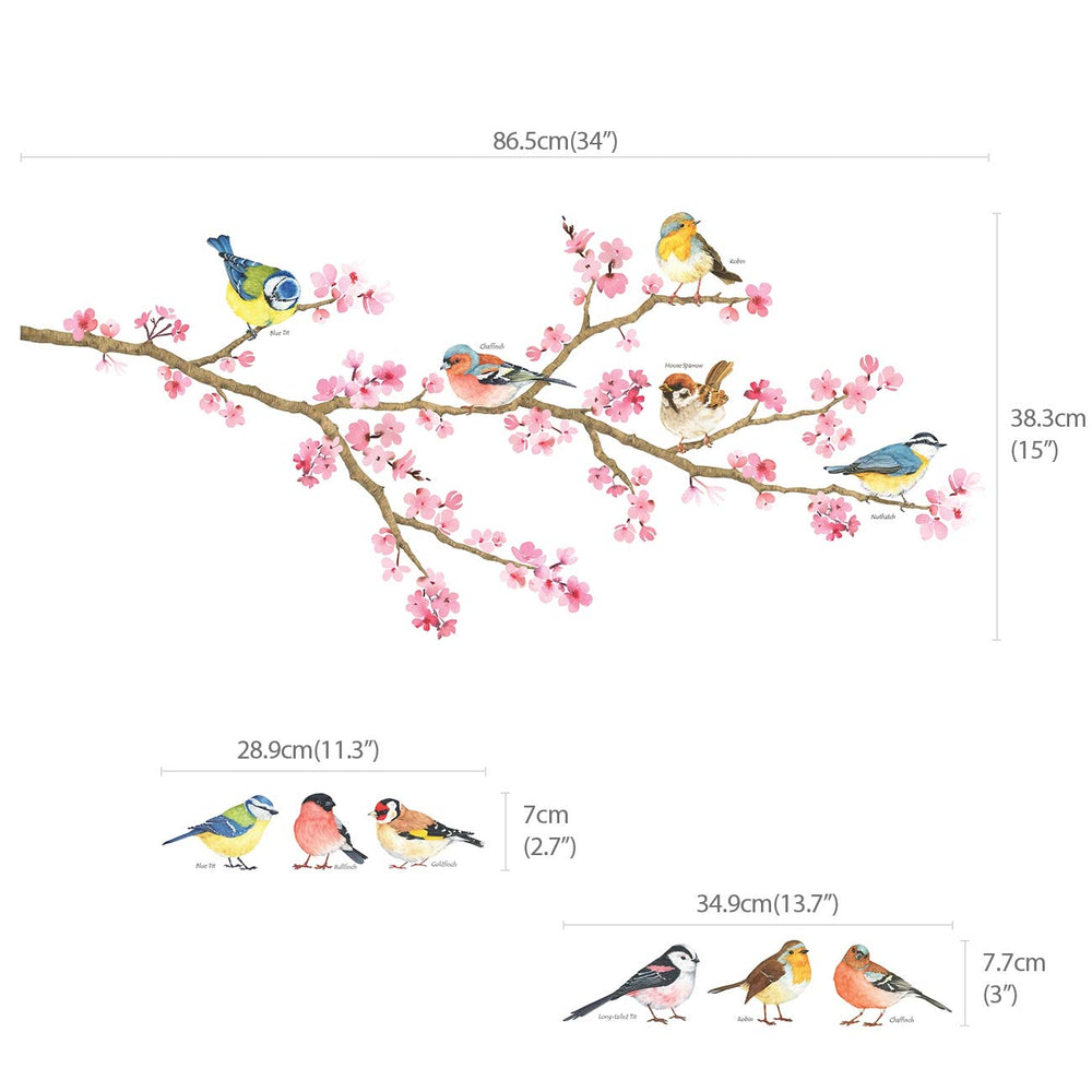 DECOWALL garden birds and blossoms create a charming focal point in living spaces.