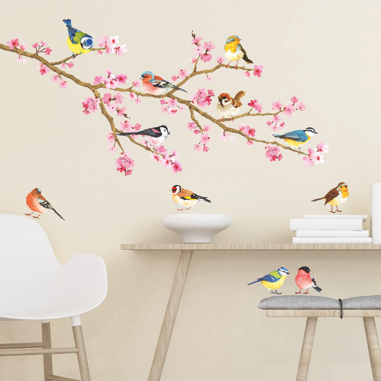 DECOWALL DS4-8039 nursery decor with birds offers removable decoration without wall damage.