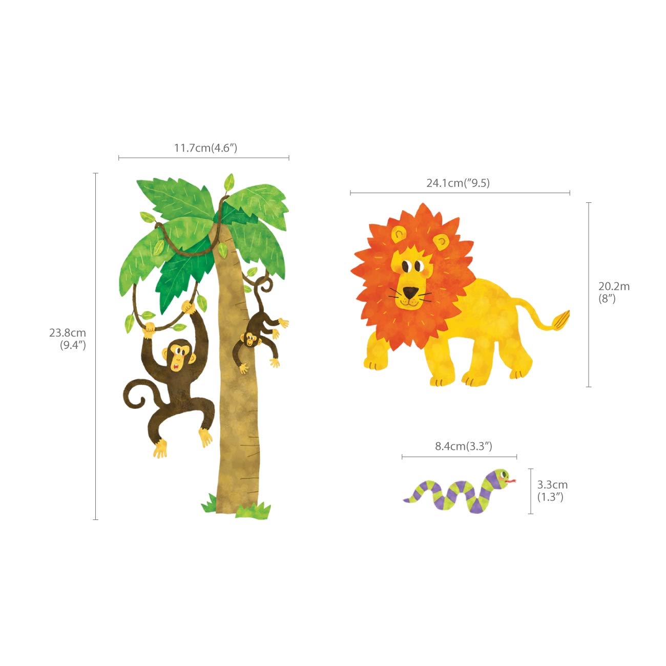 Decowall DS8-1513N twenty-three-animal grid sparks curiosity in kids.