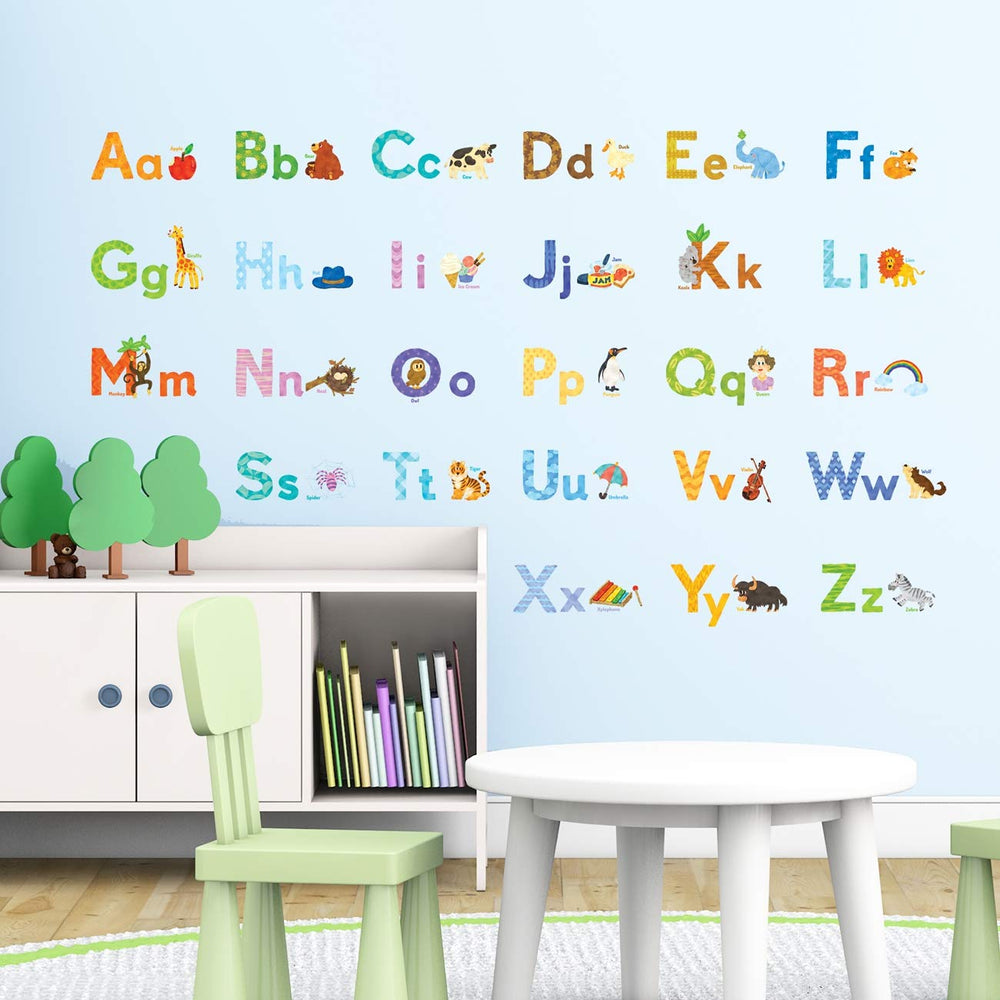 DECOWALL DS8-1608 ABC letters wall decals for bright learning space