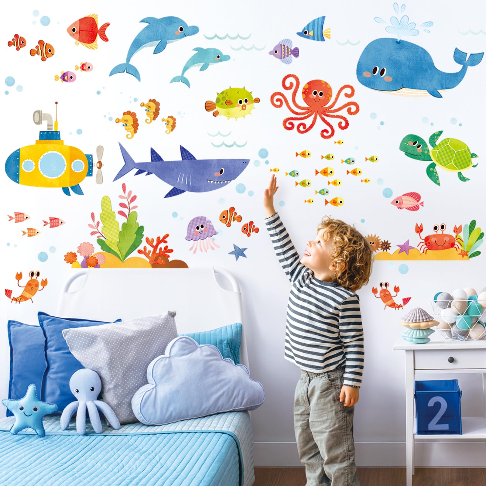 Decowall DS8-1611 sea adventure seahorse sticker adds whimsy for kid spaces