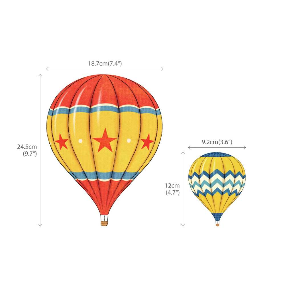 DECOWALL DS-8011 includes six hot air balloons on four sheets for easy layout