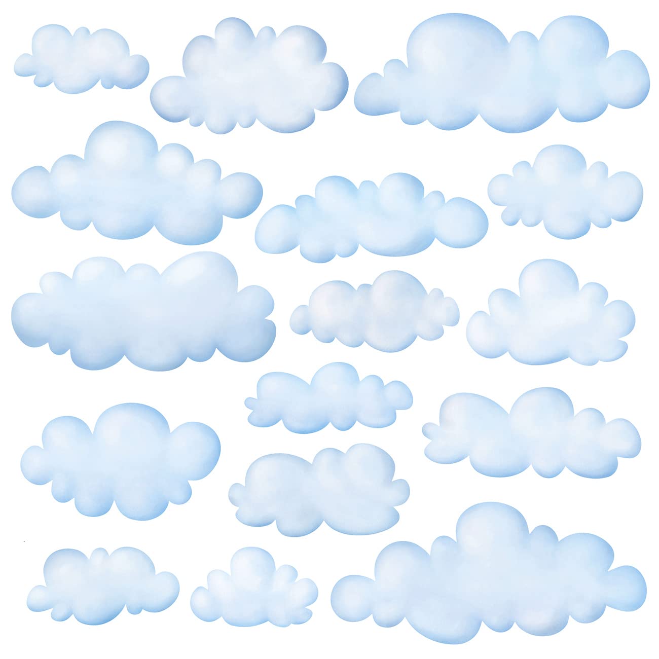 DECOWALL DS9-1702 Clouds wall decal on a nursery wall, adding a playful sky scene