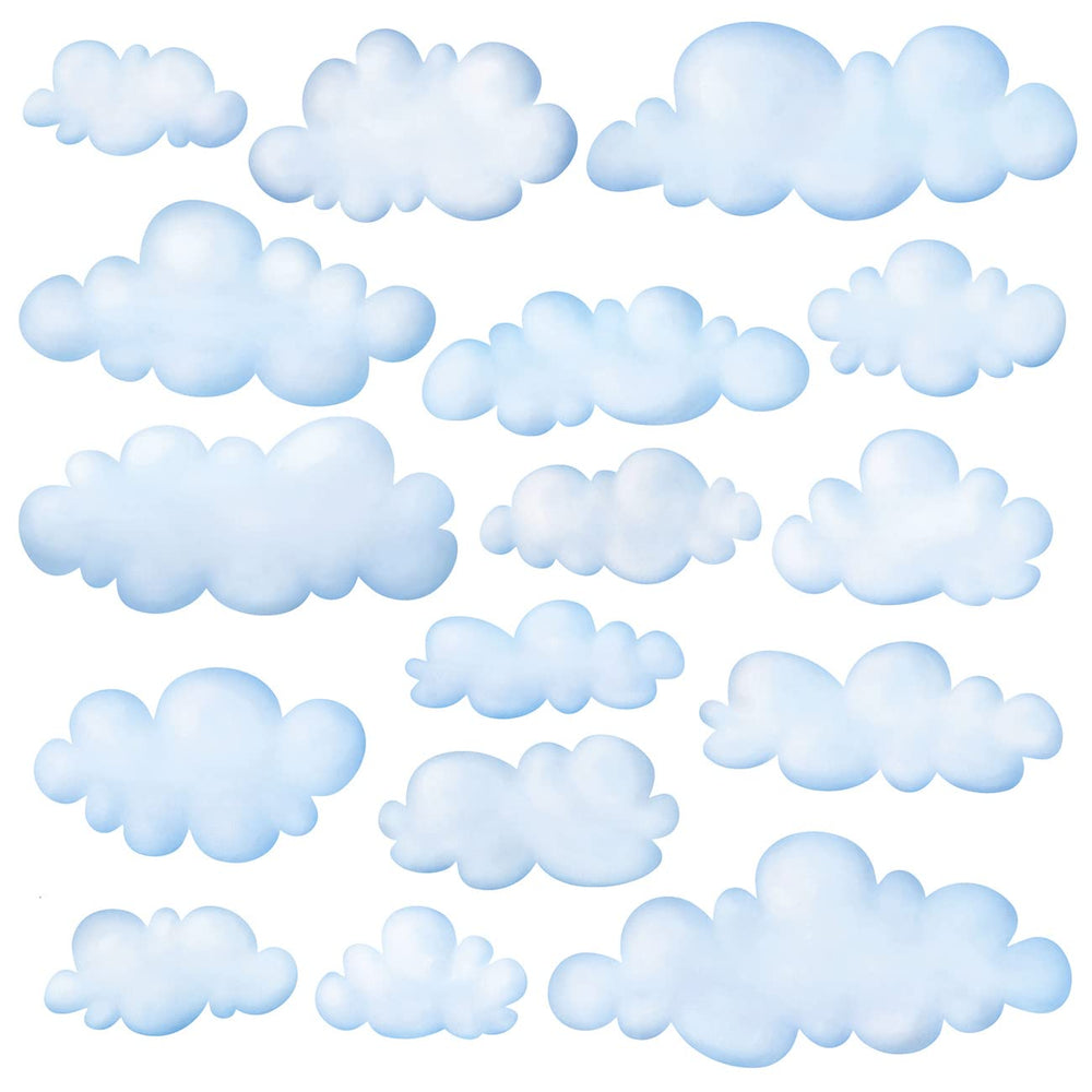 DECOWALL DS9-1702 Clouds wall decal on a nursery wall, adding a playful sky scene