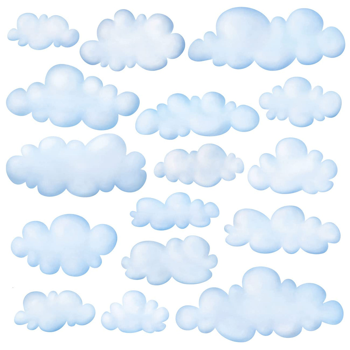 DECOWALL DS9-1702 Clouds wall decal on a nursery wall, adding a playful sky scene
