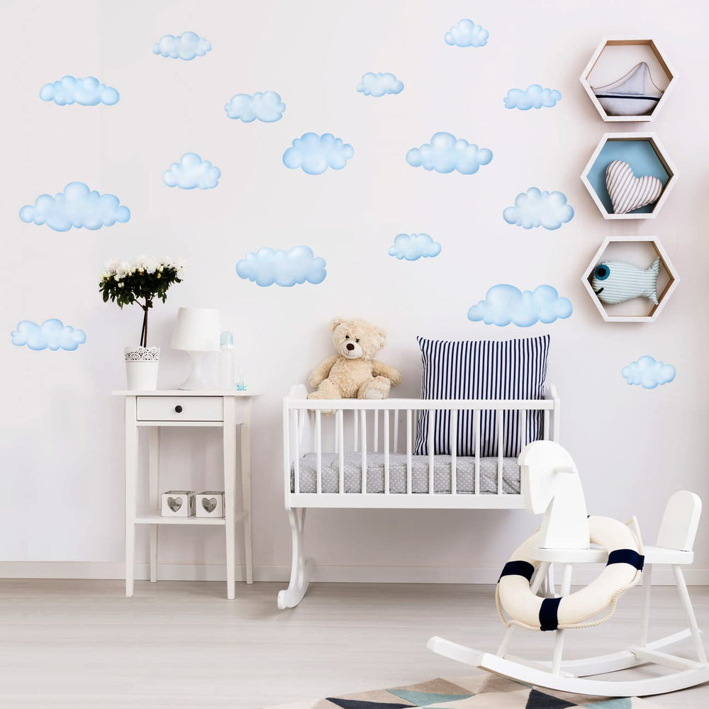 DECOWALL Clouds wall decal in a kid's room for easy, upbeat decor