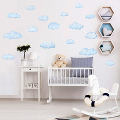 DECOWALL Clouds wall decal in a kid's room for easy, upbeat decor