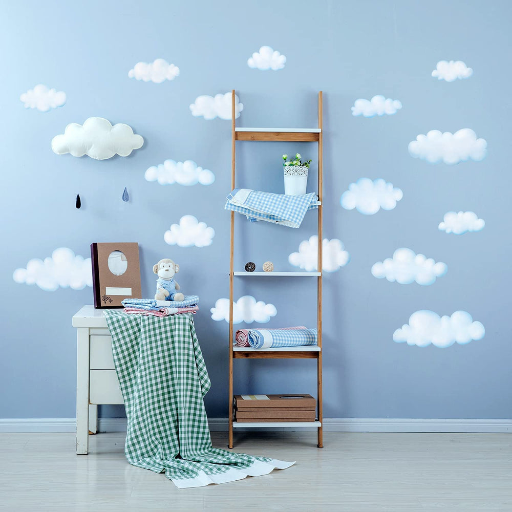 DECOWALL DS9-1702 clouds decals are removable without residue on walls