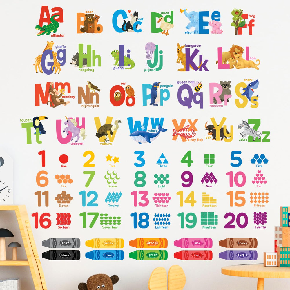DECOWALL DS9-8091 bright colors wall decor enhances play areas and study corners.