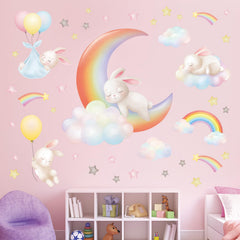 Decowall rainbow clouds stickers set creates dreamy play and bedtime spaces