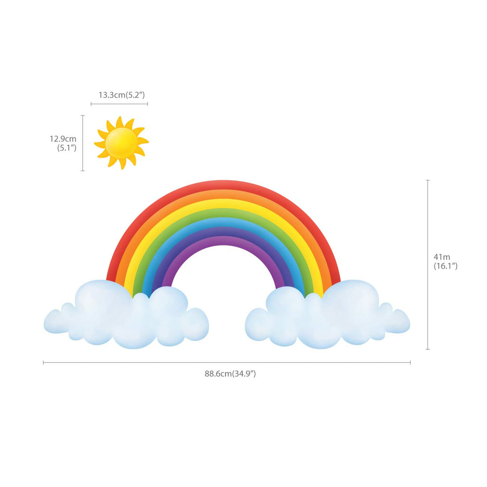 DECOWALL SG2-1713 rainbow clouds sticker sheets provide versatile kid-friendly decor.