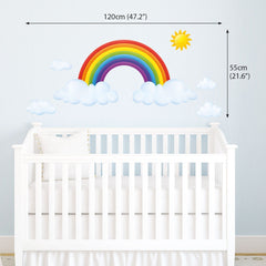 DECOWALL SG2-1713 kids' room wall decals showing rainbow shapes, easy peeling and sticking.